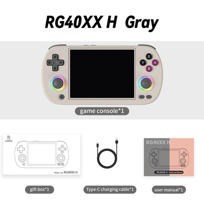 RG40XX H Handheld Games Console 4.0" IPS Screen Linux 64-Bit Multicolor LED Lights Retro Gaming Console over 5000 Games