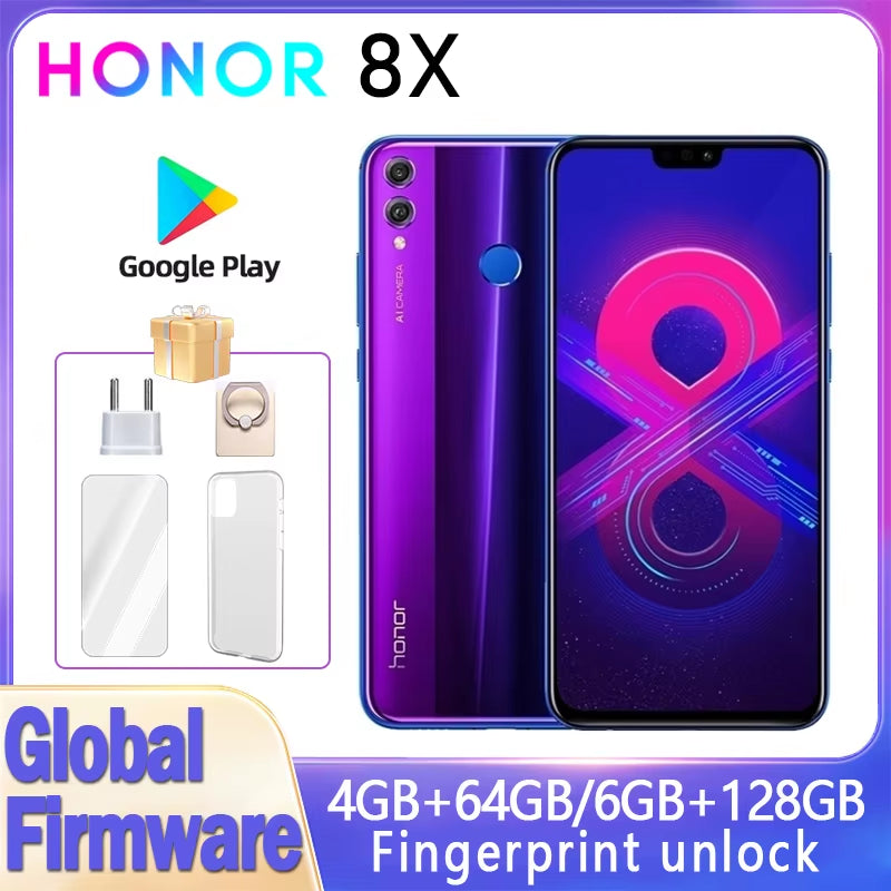 8X Smartphone Global Firmware CPU Haisi Qilin 710 6.5-Inch 3750Mah Rear Camera 20MP Dual SIM Used Phone