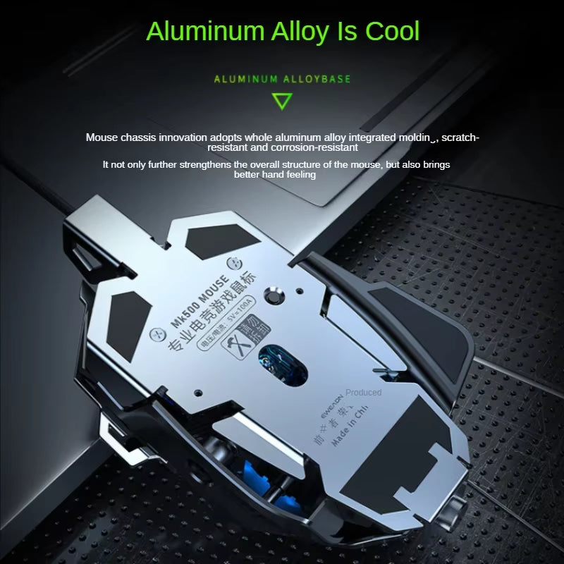 Hot Selling Mechanical Wired Gaming Mouse 9 Keys Macro Definition 12800DPI RGB Backlit Gaming Computer Mouse for Laptop Desktop