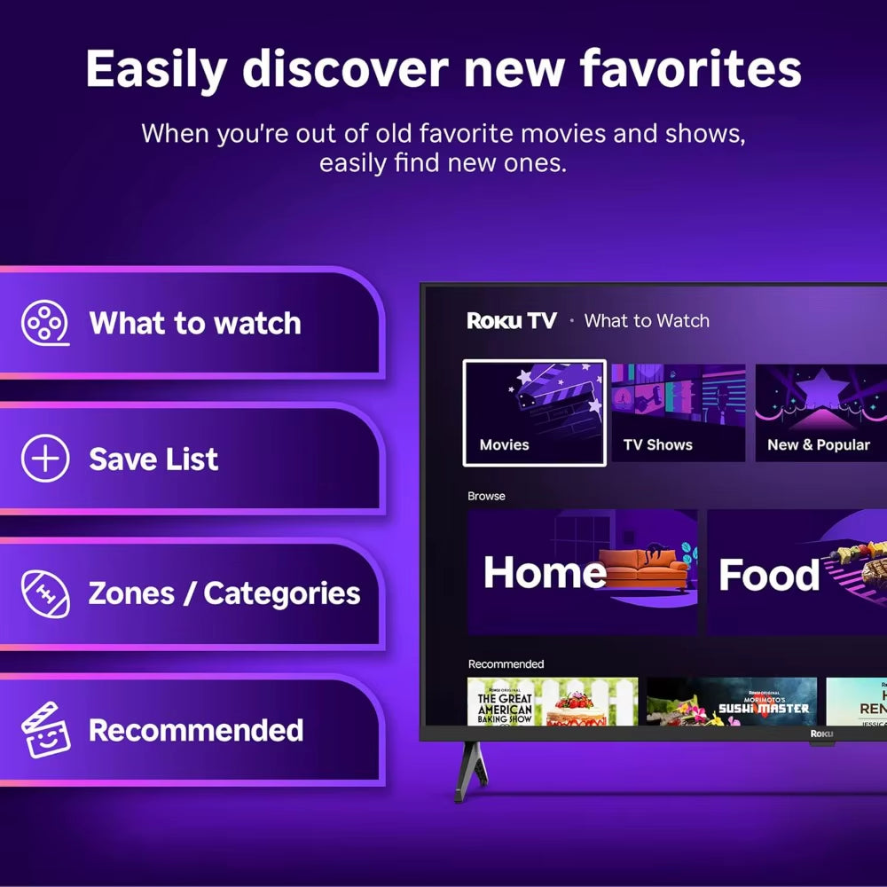 Roku Smart TV 2025 – 40-Inch Select Series, 1080P Full HD TV – Roku TV with Voice Remote – Flat Screen LED Television with Wi-Fi