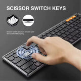 Protoarc XKM01 Tri-Fold Bluetooth Wireless Keyboard and Mouse Combo Protable Slim 2.4G Full Size 105 Key Foldable Keyboards