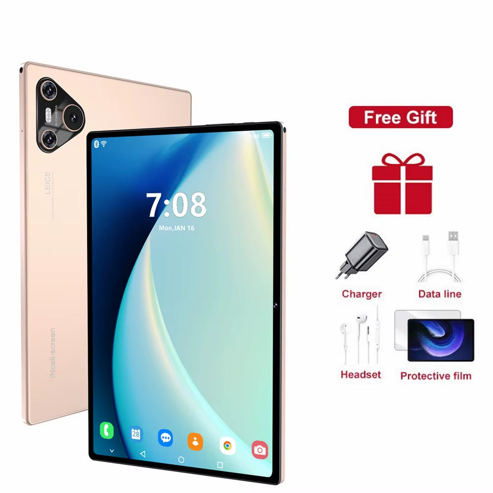 2025 Pad 16 Pro Tablet 10 Inch Android Snapdragon 870 Dual SIM Tablet 4K WIFI 10000Mah 16GB+1TB Tablets PC for Children Kids Tab