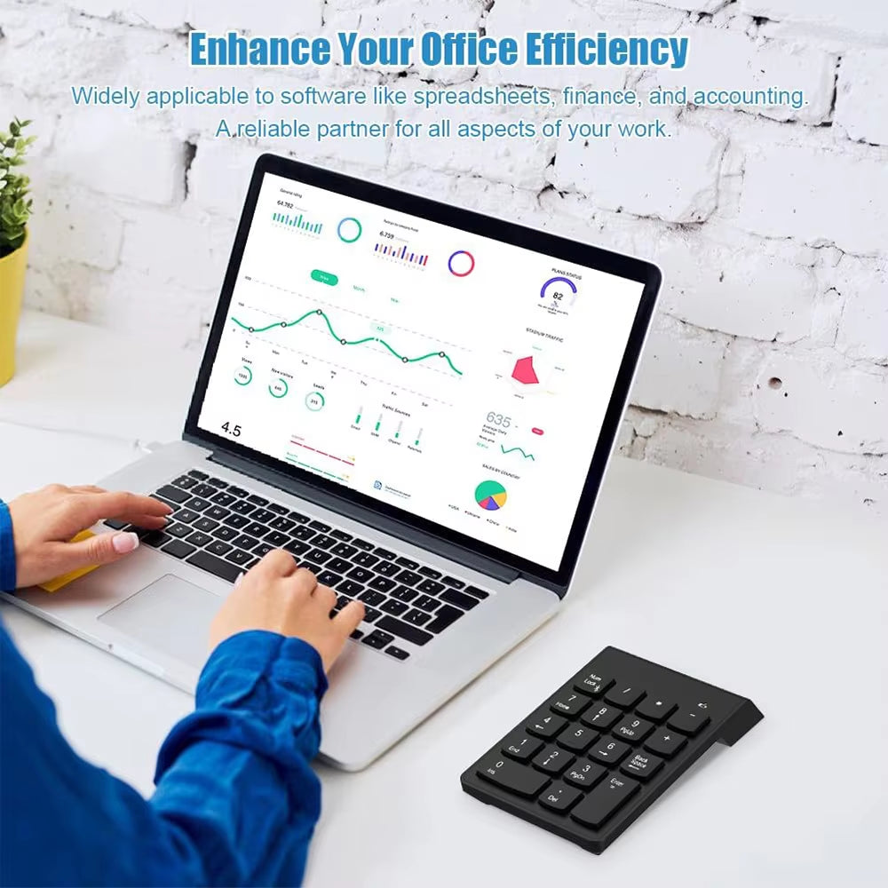 USB Wired Numeric Keypad 18-Key Mini Number Pad Portable 2.4G Wireless Digital Keyboard for Imac Macbook Laptop PC Notebook