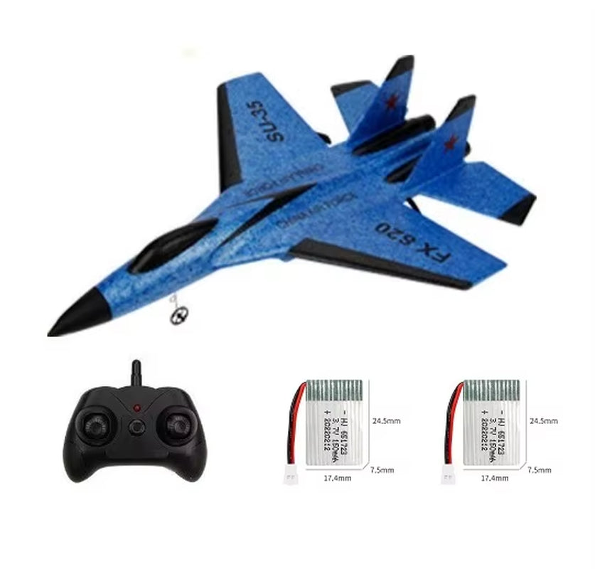 RC Foam Aircraft SU-35 SU-57 2.4G Aircraft with LED Wireless Electronic Control Glider Fixed Wing Aircraft Foam Boys Outdoor Toy