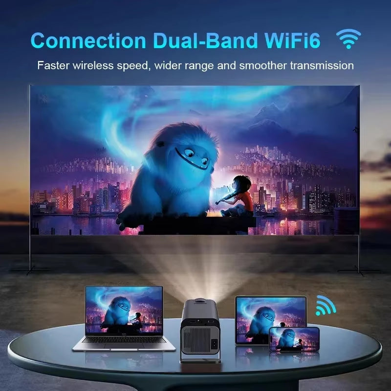 2025 4K Android 11 Projector Native 1080P 390ANSI HY320 Dual Wifi6 BT5.0 1920*1080P Cinema Portable Projetor Upgrated HY300