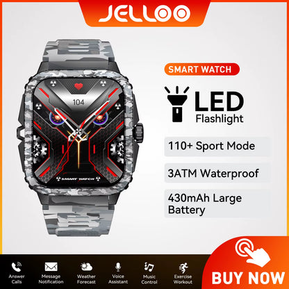 New Smart Watch for Men 3ATM Waterproof 1.96"HD Big Screen Rugged Smart Watch Heart Rate/Spo2/Sleep Monitor Fitness Watch