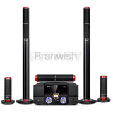 5.1 Home Theater Set 200W Peak Sound Box 8Ω Hifi Bluetooth Speaker 3-Way 3 Inch Active Audio Coaxial Optical USB for Home KTV
