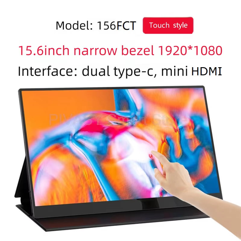 15.6 Inch Portable Monitor Enlarge Screen IPS Wire Connectivity for Phones Computers PS Games High Resolution Wide Compatibility
