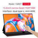 15.6 Inch Portable Monitor Enlarge Screen IPS Wire Connectivity for Phones Computers PS Games High Resolution Wide Compatibility