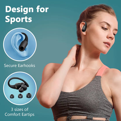 T68 Deep Bass Wireless Earbuds Bluetooth 5.3 TWS Earphones In-Ear LED Display Waterproof True Earphones for Work Gym Sports