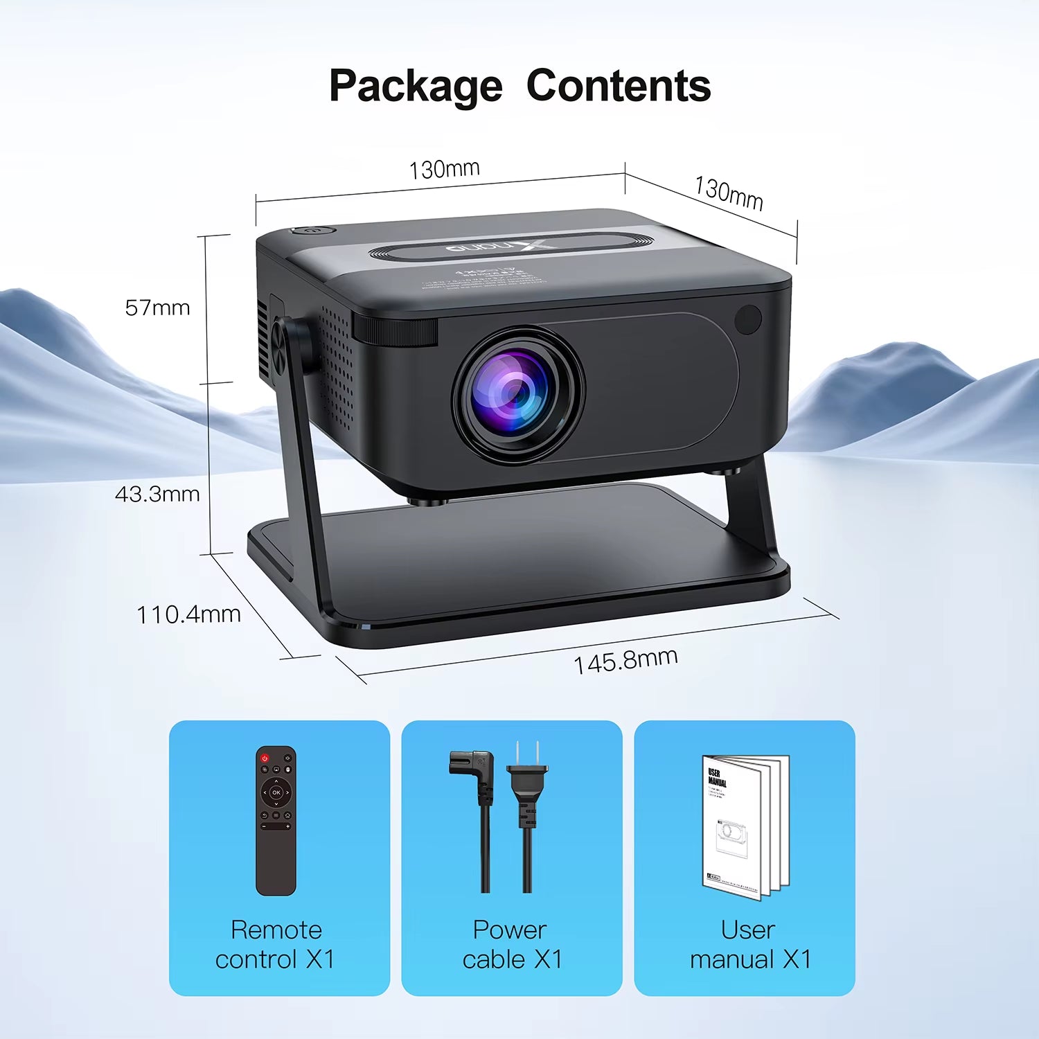 HA109 Mini Projector Android11 Wifi6 BT5.0 280 ANSI 720P Built-In App Mirror Smartphone for 1080P 4K Video Home Cinema