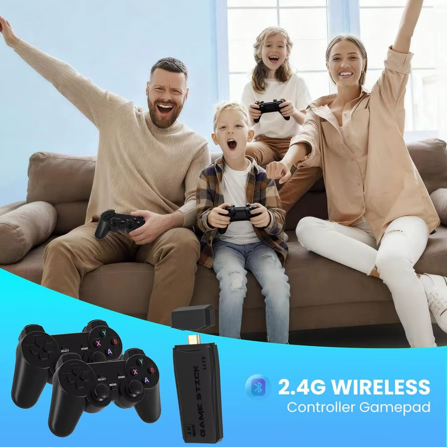 Game Console,20,000 Classic Video Games,Game Stick with Builtin15 Emulators,Plug and Play Video Games for Tv 4K,Dual 2.4G Wirele