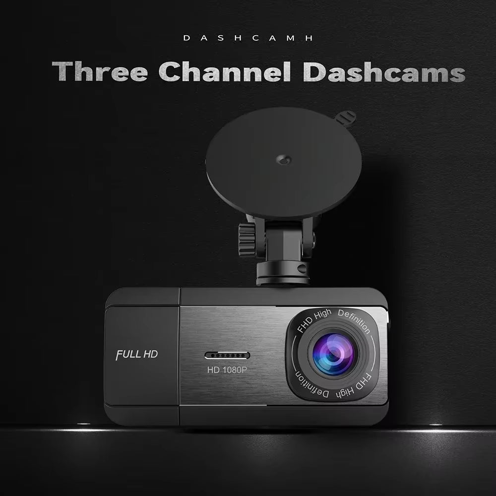 Newes 3Camera 1080P HD Dash Cam Hide Car Recording Camera Cars 2Inch DVR Camera Black Box Night Vision 24H Monitor Video Parking