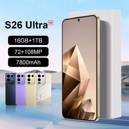 2025 HOT S26 Ultra NEW Smart Dual Card 7800Mah Battery 7.3HD Global Edition Original Facial Recognition Function Tablets Case