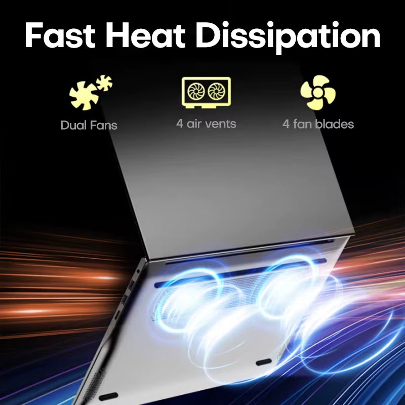 17.3" Computer Laptop  Celeron N5095 16GB DDR4 1TB SSD Windows 11 Fingerprint Office Laptops Notebook Computer Portable PC