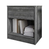 Versatile Wood Side Table for Living Room, Lounge, Stable and Sturdy Design. Minimalist Nightstand With1Drawer, Dark Gray