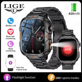 2025 for Xiaomi Outdoor Sports Smart Watch GPS Trackr 5ATM Flashlight 1.96" HD Display Screen Bluetooth Call Men Fitness Watches