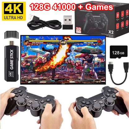 X2 plus Game Stick 4K 8K HD Video Game Console 2.4G 5G Double Wireless Controller Game Stick for N64/PSP/PS1/GBA