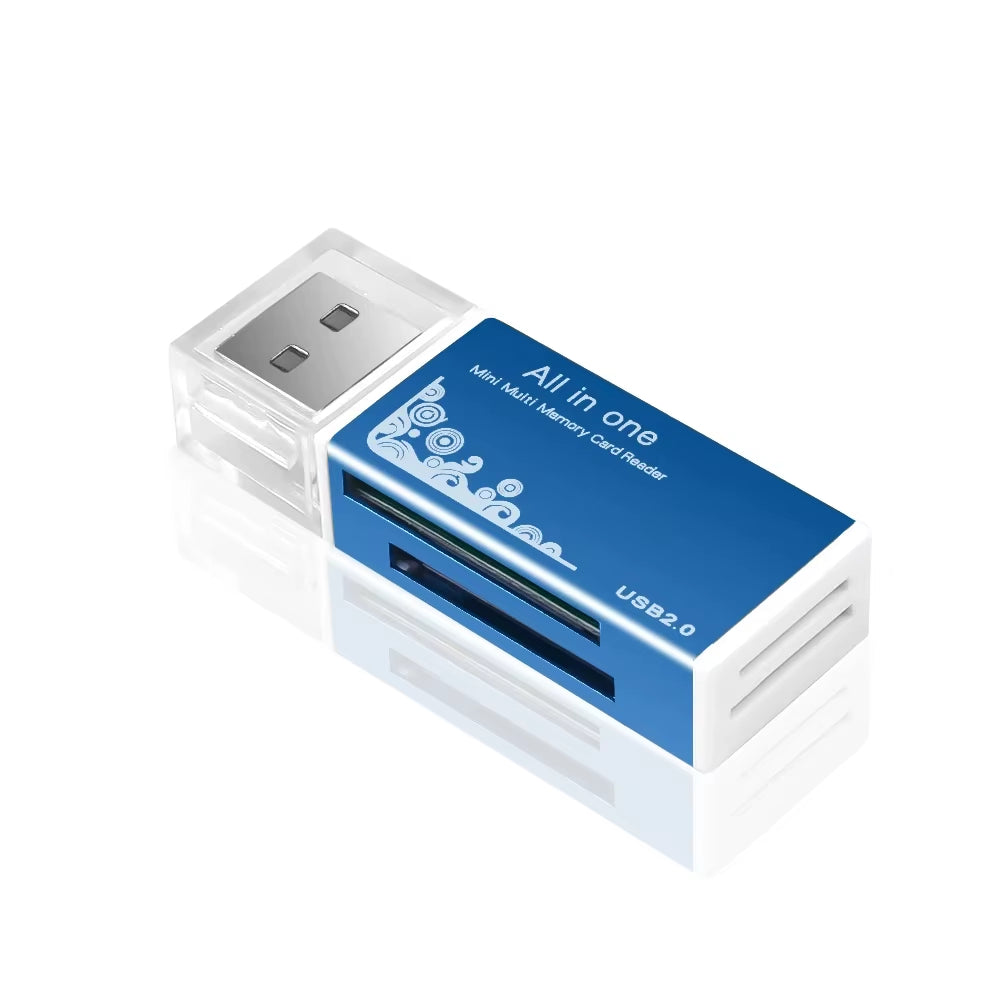 Card Reader 4 Ports USB2.0 Memory SD TF Card SDHC MMC/RS MMC TF MS/MS PRO/MS DUO M2 Adapter for Laptop Desktop PC Accessories
