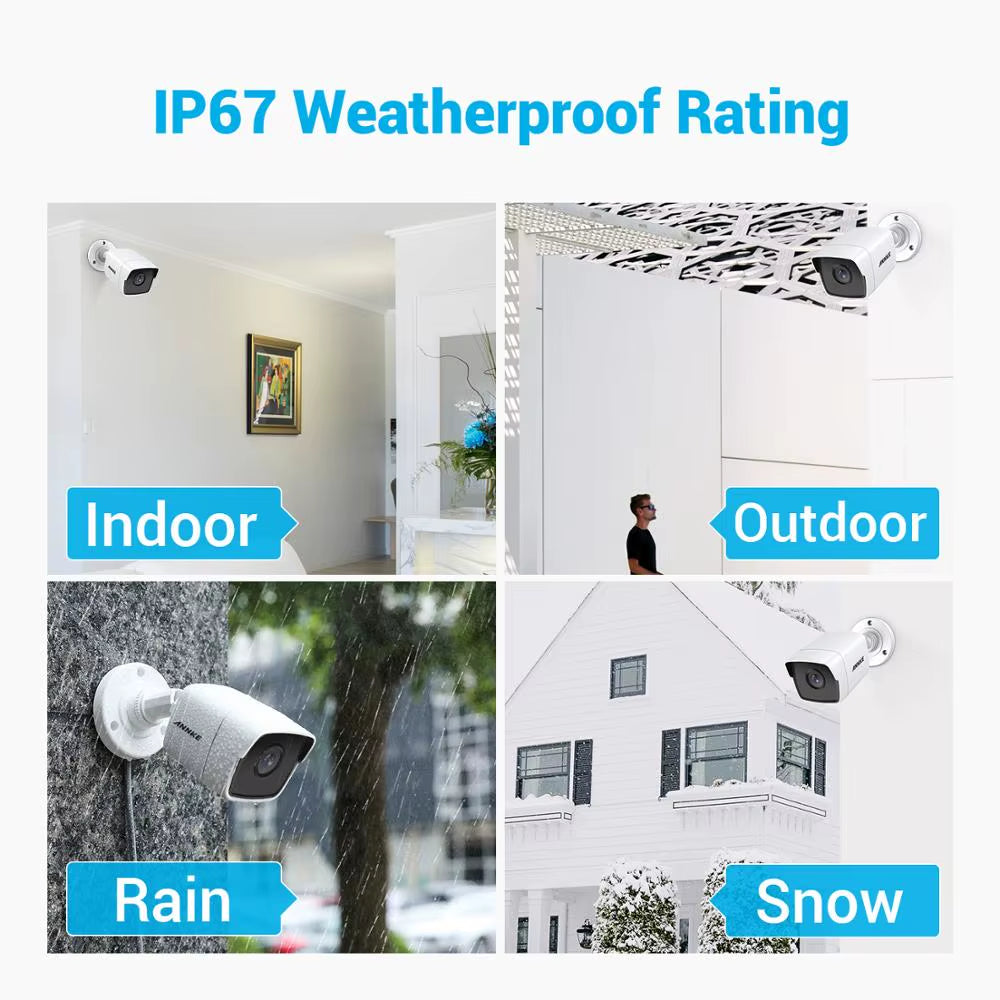 ANNKE 4X Ultra HD 5MP TVI CCTV Camera Outdoor Weatherproof White Security Surveillance System EXIR Night Vision Email Alert Kit