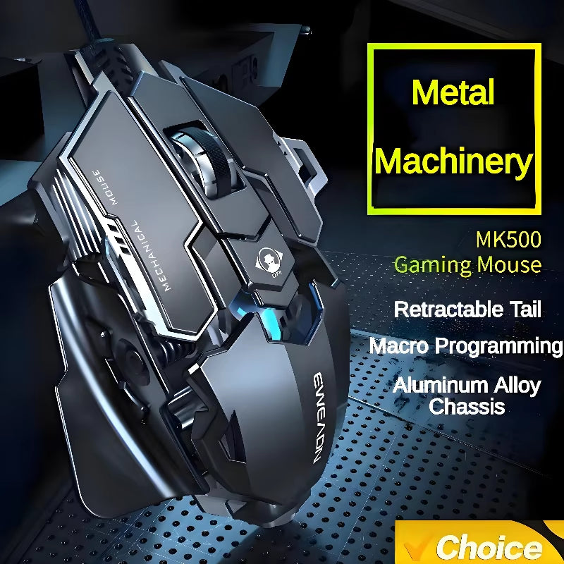 Hot Selling Mechanical Wired Gaming Mouse 9 Keys Macro Definition 12800DPI RGB Backlit Gaming Computer Mouse for Laptop Desktop