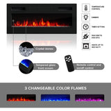 Modern Electric Fireplace TV Stand with High Gloss Finish and Storage Cabinets - 63 Inch Entertainment Center for Living Room