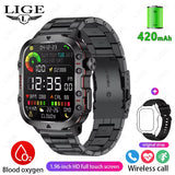 2024 New for Xiaomi Military Smart Watch Men IP68 5ATM Outdoor Sports Fitness Tracker Health Monitor 1.96" BT Call Smartwatch