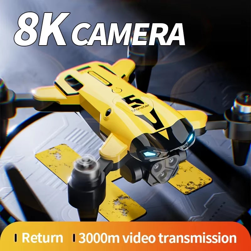 M5 Drone 4K Professional HD Dual Camera 5G Wifi Obstacle Avoidance Brushless Motor Foldable Quadcopter RC Distance Toys Gift