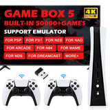 GB5 Video Game Console 256GB/128GB/64G 50000 + Retro Games HD TV Game Box 5 Two Gamepads for PS1/PPSPP/MAME Arcade Gaming Stick