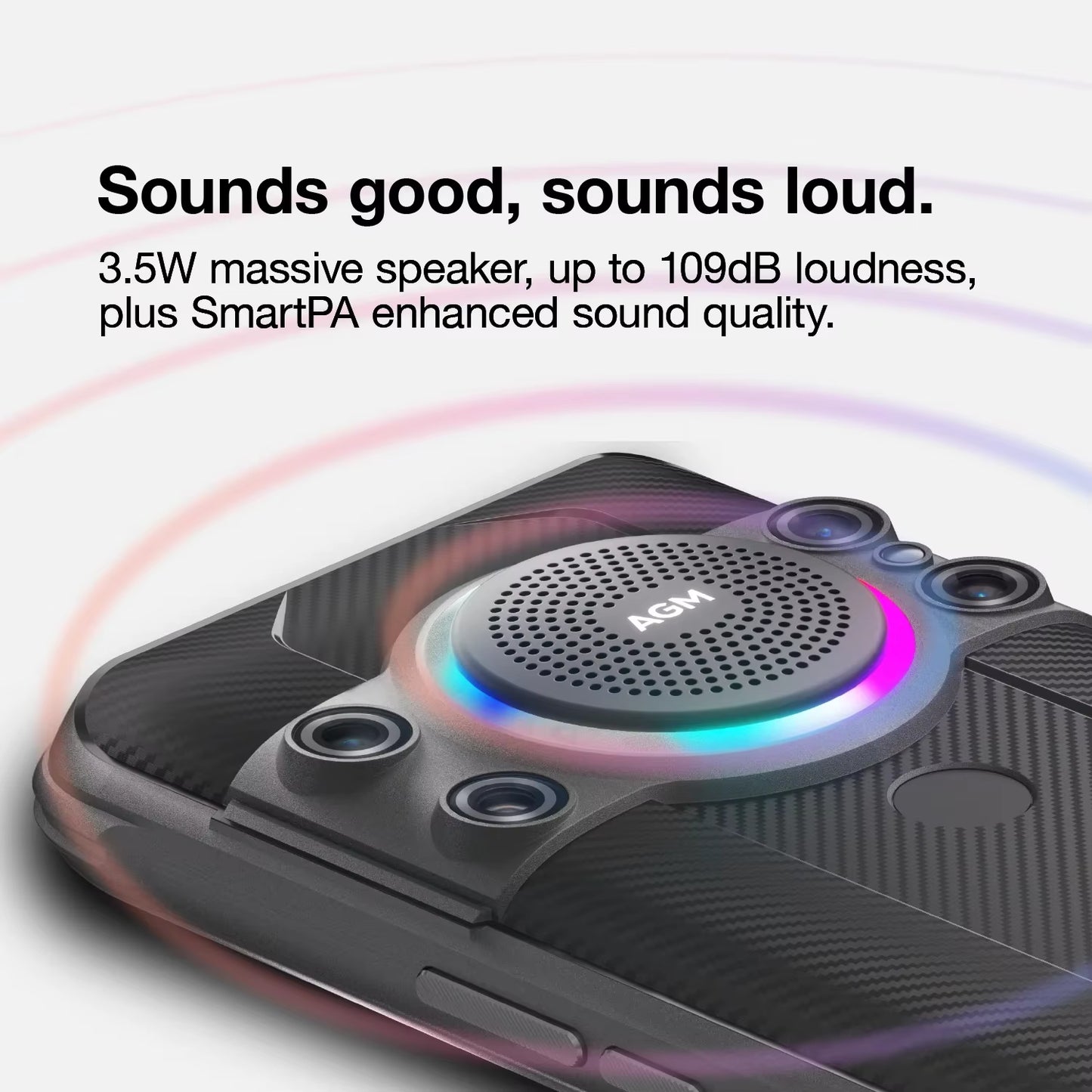 H5 Pro Rugged Helio G85 Smartphone, 6.56" HD+, 6GB+128GB, 48MP Camera, 7000Mah with NFC/IP68, 109Db Speaker and Night Vision