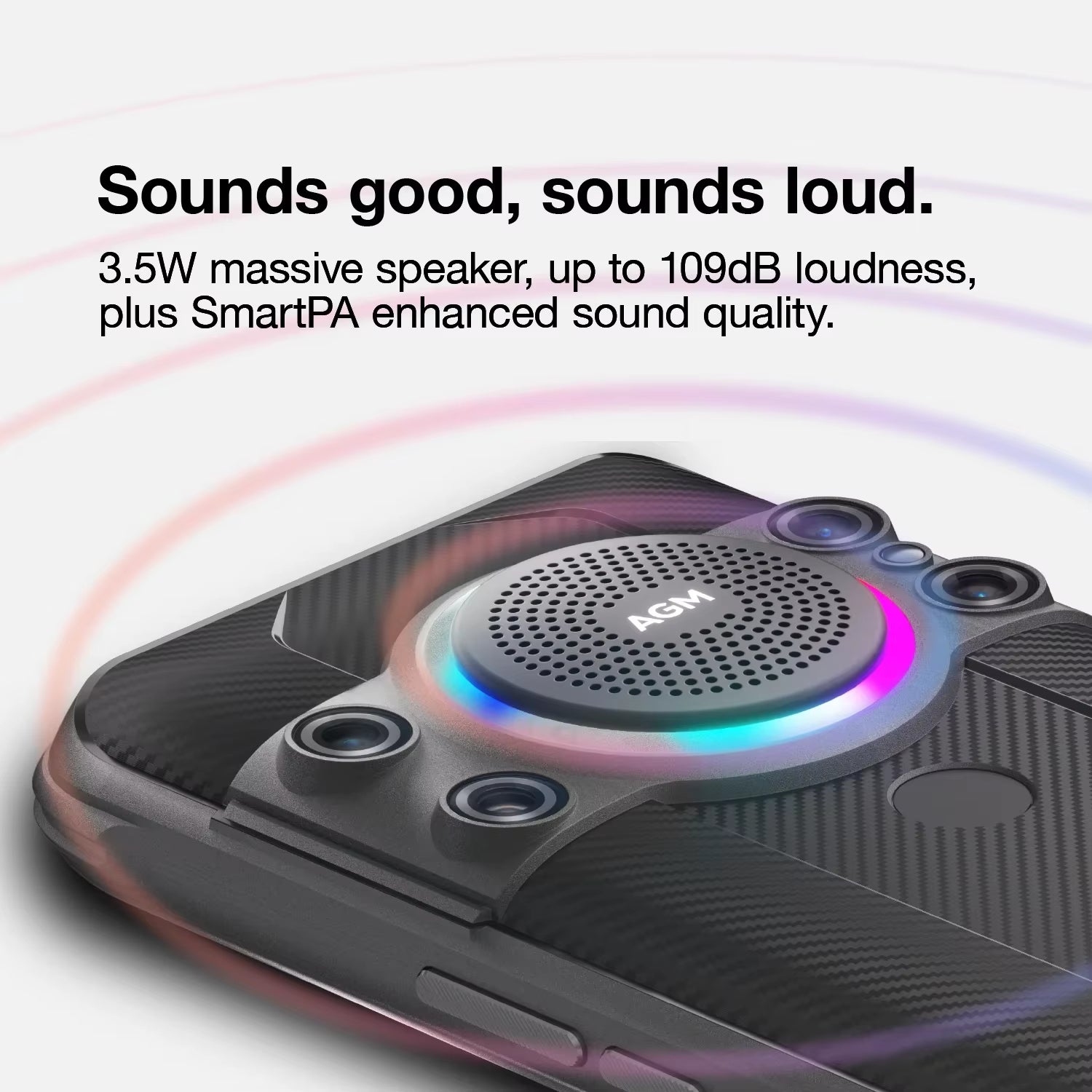 H5 Pro Rugged Helio G85 Smartphone, 6.56" HD+, 6GB+128GB, 48MP Camera, 7000Mah with NFC/IP68, 109Db Speaker and Night Vision