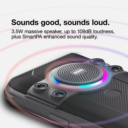 H5 Pro Rugged Helio G85 Smartphone, 6.56" HD+, 6GB+128GB, 48MP Camera, 7000Mah with NFC/IP68, 109Db Speaker and Night Vision