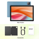 Android 14 Tablet, 10.1 Inches, Quad-Core Processor, 6GB RAM + 64GB ROM, 600GB Expansion Memory, 6000Mah