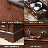 Nightstand with Charging Station Wooden Bedside Table with 3 Drawers for Bedroom End Table for Small Spaces 1 Dark Brown
