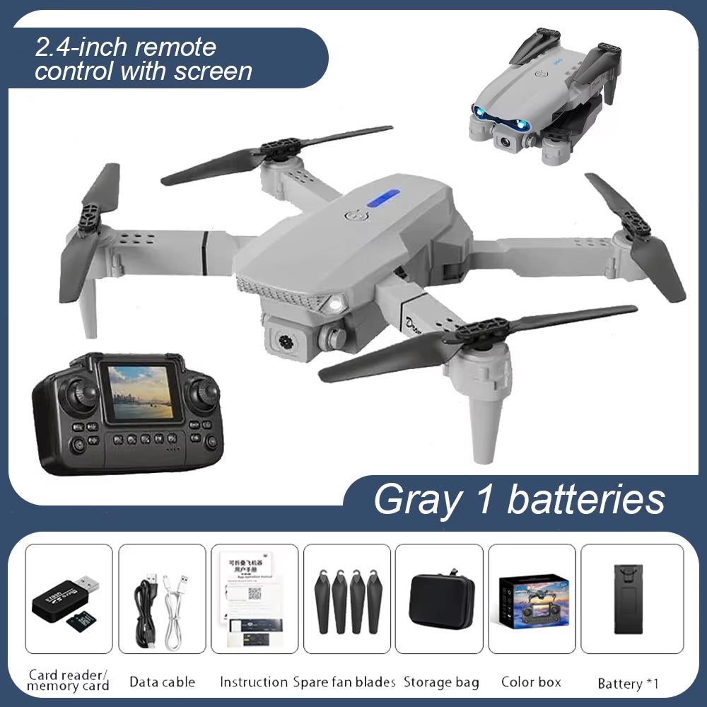 E88 4K Professional and Videography Aerial Drone with Large Screen on Remote Control Long Distance Children'S Toys