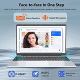 Xiaman 15.6" Laptop Computer Windows 11 Pro  Core I7 8500Y Laptop Fingerpint 16GB RAM 1TB SSD Portable Office Notebook PC