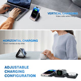 Magnetic Wireless Charger 15W 3 in 1 Fast Charging Portable Type-C Travel for Iphone 16 15 14 13 8 Apple Watch Airpods