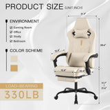 Ergonomic Massage Gaming Chair with Adjustable Rocker Recliner, Lumbar Cushion, and Footrest for Comfortable Video Gaming Experi