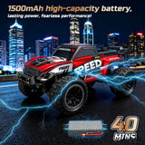 2.4Ghz Four-Wheel Drive All-Terrain Remote Control Truck Toy, Large All-Terrain Tires with LED Lights, Remote Control Off-Road V