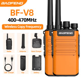 Mini Walkie Talkie Handheld BF-V8 BFV8 Gray Green Orange Intercom UHF HF Transceiver Walkie Talkie 10 KM