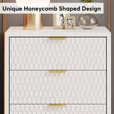 Modern Nightstand, 25.8" Tall Bedside Table with 3 Drawers, Contemporary End Side Table with Storage for Bedroom