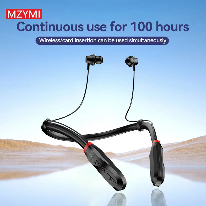 MZYMI I35 Wireless Earphone Bluetooth5.1 Neckband in Ear Headphone 9D Hifi Stereo Sport Running Headset for Android Ios