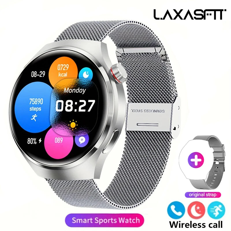 New Men'S Smart Watch HD Screen Heart Rate Bluetooth Call NFC Smartwatch for 2025 Men Women Holiday Gifts