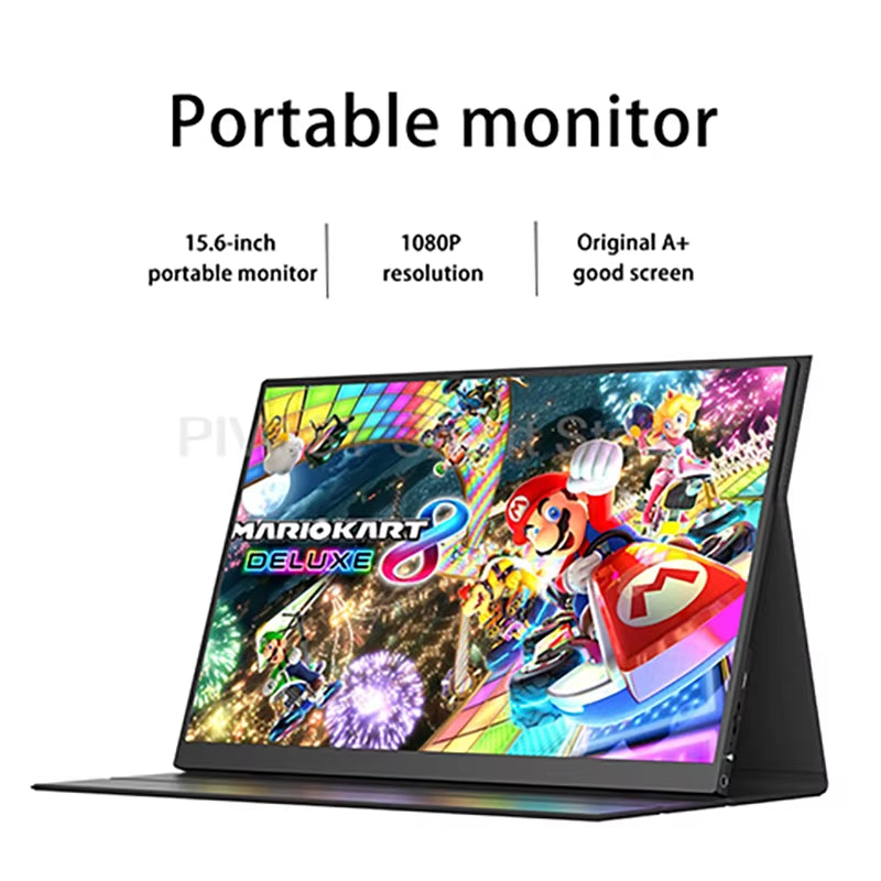 15.6 Inch Portable Monitor IPS HD 1080P PC Secondary Screen Car Expansion Screen Switch External Display 60Hz Refresh 6Ms 250Nit