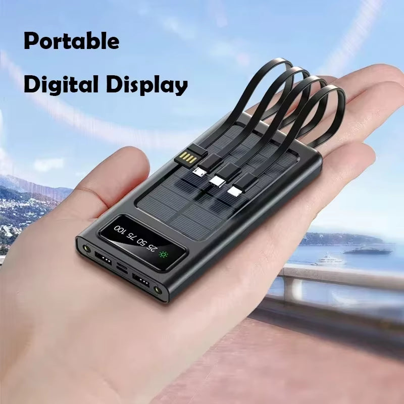 500000Mah 4In1 Solar Power Bank High Capacity 120W Fast Charging USB Typec LED Light Outdoor Battery for Iphone Samsung 2026 NEW