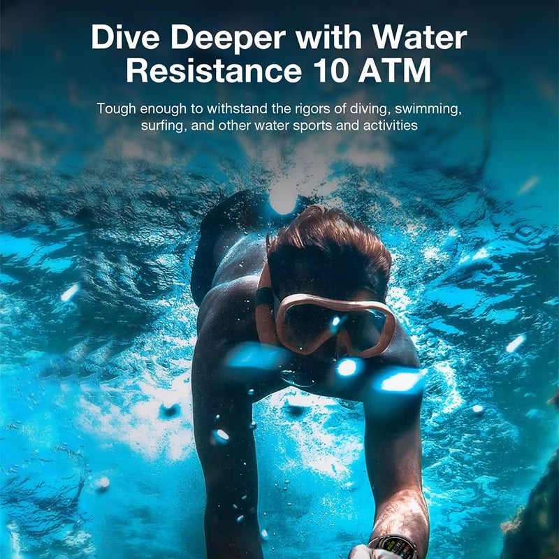 Bw-Voyager1 1.43 Inch AMOLED Double Straps Compass & Barometer 10ATM Waterproof Bluetooth Call Heart Rate Smart Watch