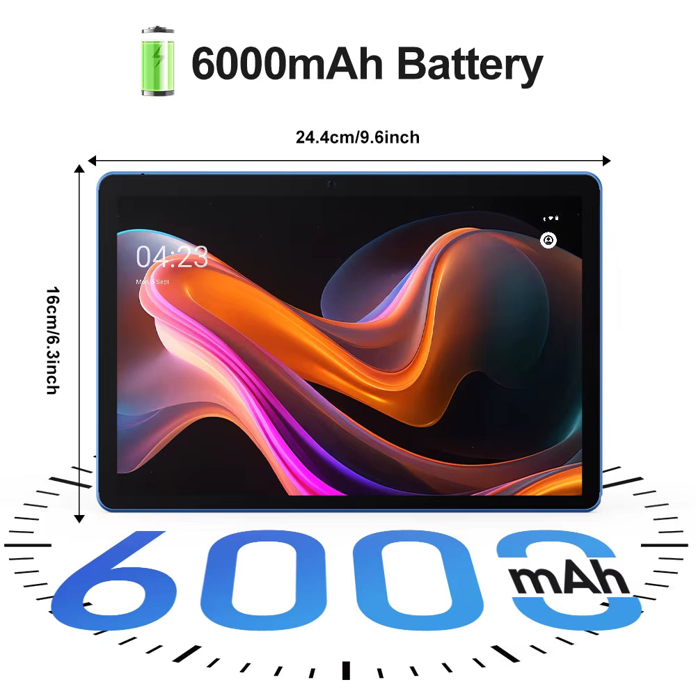 10-Inch Android 13 Tablet, 7GB (3G+4G Memory Expansion) RAM+64GB ROM, 2MP+8MP Dual Camera, Supports Wifi, Bluetooth, Equipped Wi
