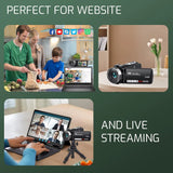 4K Video Camera Camcorder Ultra 80MP Digital Camera Vlogging Camera for Youtube 3.0" IPS 270° Screen IR Night Vision Handheld DV