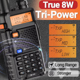 1/2PCS  M-5R 8W Walkie Talkie Multi Band Type-C Wireless Copy Frequency AM Long Range for UV-5R Two Way Ham Radio
