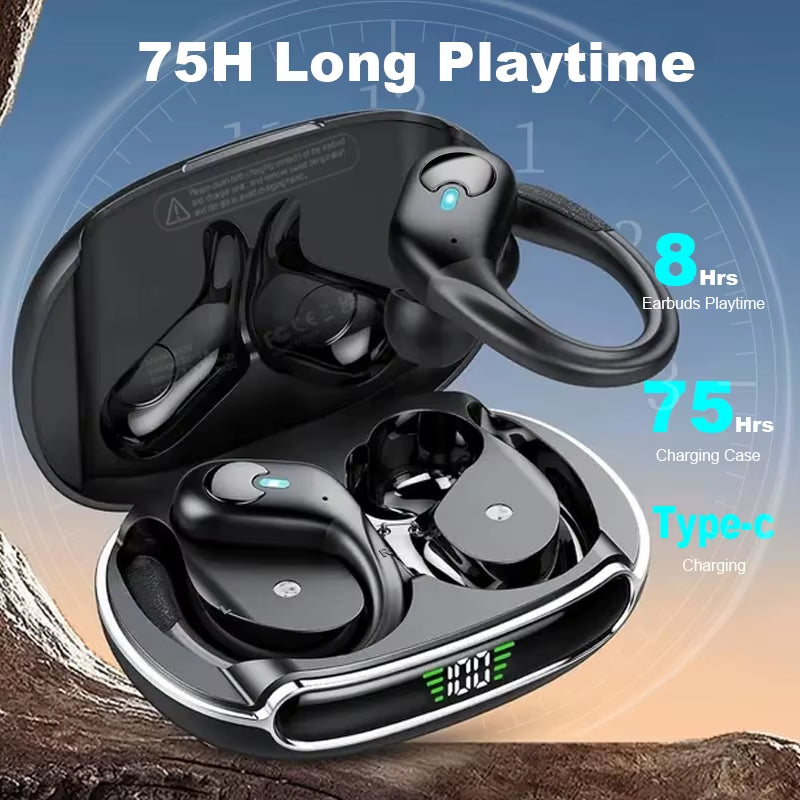 Wireless Earphones Headphones Hifi Music Stereo Sport Noise Reduction Headset Charging Box Led Display HD Call Earbuds
